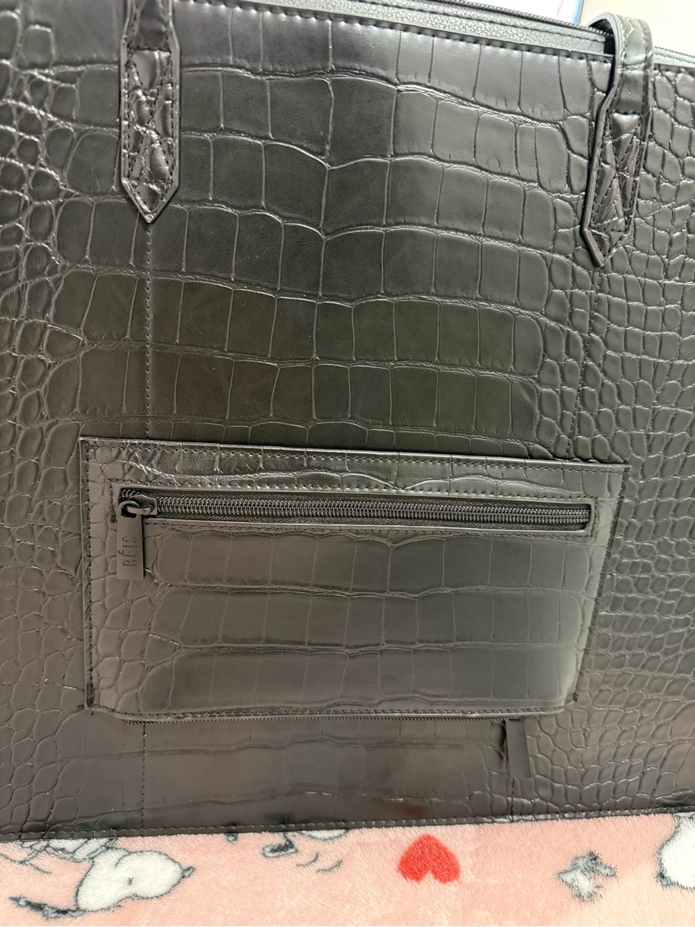 BEIS Black Croc-Embossed Tote - Picture 16 of 16